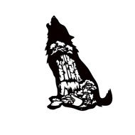 Hiasan dinding seni logo logam serigala, barang laris di,, DHgate, dan Wish.