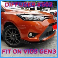 ♣ ◊☜ ❥ TOYOTA VIOS GEN3 Car Diffuser Universal Aero Front Bumper Lip Splitter 504#