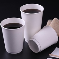 [25PCS]Papercup Double Wall White Matte 8oz 12oz 16oz 22oz Papercup Paper Cup 8oz 12oz 16oz