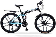 Fashionable Simplicity 27-Speed Double Disc Brake Mountain Bike Full Suspension Anti-Slip Folding Bikes Off-Road Variable Speed Racing Bikes for Men And Women