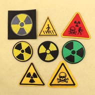 Warning Sign Embroidery Badge Nuclear Radiation Elements Dangerous Label Cloth Stickers Children Clo