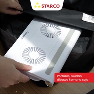 STARCO 2 IN 1 FOLDABLE LAPTOP STAND DOUBLE COOLING FAN MEJA LAPTOP