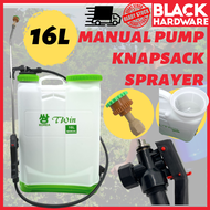 Black Hardware 16L Manual Pump Knapsack Sprayer Pam Racun Rumput Pressure Spot Penyembur Grass Trigger Control 农药喷雾器手动