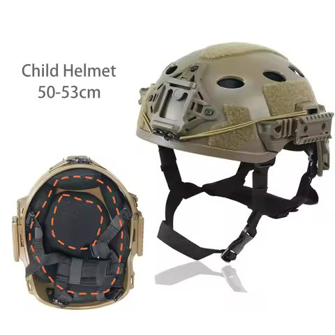 BOOIU Tactical Helmet Child High Cut Quality PJ 50-53cm Airsoft Helmet With Wendy Rail Hunting Shoot
