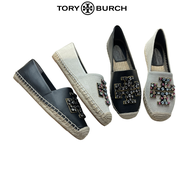 [Tory Burch Hong Kong]Tory Burch Double Rhinestone Woven Leather Aline Fisherman Shoes