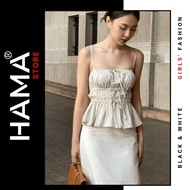 HAMA STORE H138 premium LINEN Set - 2-waist tie shirt