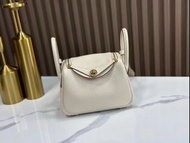 全新現貨一個‼️Hermes mini Lindy 奶昔白
