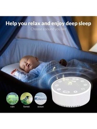 1入組嬰兒音樂助眠氛圍燈，智能助眠器，白噪聲機USB充電定時關機