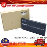 4K HDMI SWITCHER SPLITTER 2 IN 8 OUT HDMI SWITCHER 4K 60HZ 2X8 3D VIDEO CONVERTER SWITCHER FOR PS4 D