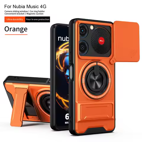 For ZTE nubia Music Case ZTE nubia Music 4G Cover Phone Case Magsafe Magnetic Fold Holder Military A