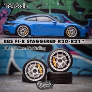 BBS FI-R Static Diecast Rims Size 10.3mm - 10.8mm Scale 1:64 Scale Stance Mini Scale