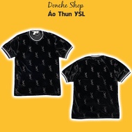Saint Laurent Velvet T-shirt With YSL Pattern - Hot Trend Street YSL Boy T-shirt - Donche _shop 11402
