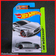 Hot Wheel Tesla Model S Diecast Car Collections Tesla Silver Model 5 HW Workshop Red Chrome 4 Door C