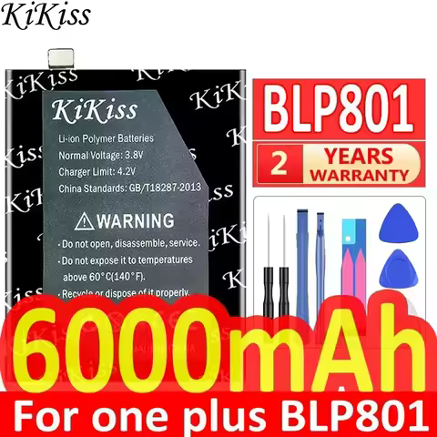 KiKiss Battery BLP801 6000mAh For OnePlus 1st 8T