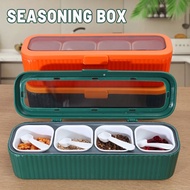 ABS Seasoning Box Set - Food-Safe Drop-Resistant Spice Storage Container with Dedicated Spoons for H