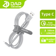 Overtime Charging 2 in 1 Stand USB to Type C Data Cable Length 2M / 6FT
