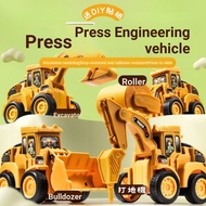 Immediate Shipping DIY Stickers Push Engineering Vehicles Inertial Engineering Vehicles Toys Simulat