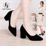 Korean Suede doll shoes women close shoes with heels 2020 New Women's Singles Shoes Working Shoes Do