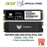 ACER PREDATOR GM7000 PCIe GEN 4X4 NVME SSD WITH HEATSINK ( 512GB / 1TB / 2TB / 4TB)