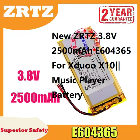 New ZRTZ 3.8V 2500mAh E604365 For Xduoo X10‖ Music Player Battery