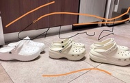 Crocs Mega Crush 增高厚底涼鞋 洞洞鞋 骨白色
