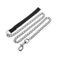 Dog Chain Dog Collar Chain Stainless Steel Dog Lead Chain Black Handle