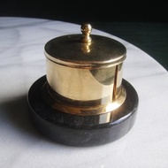 【老時光 OLD-TIME】早期二手台灣製銅大理石座郵票收納盒