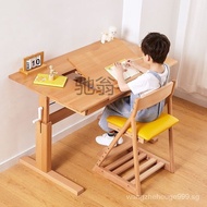 ❤Fast Delivery❤kOne Solid Wood Children's Study Desk Elementary School Student Desk Adjustable Table Writing Desk Home Desk Baby Writing