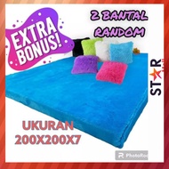 BONUS 2 PILLOWS JUMBO Fur Surpet 200x200 Thickness 7CM 200x200 Anti-slip Fur Carpet