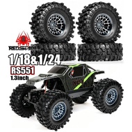 4PCS 1.3 inch Metal Wheels & Tires for 1/18 1/24 RC Crawler Car TRX4M SCX24 AX24 FCX24 FCX24M Ascent