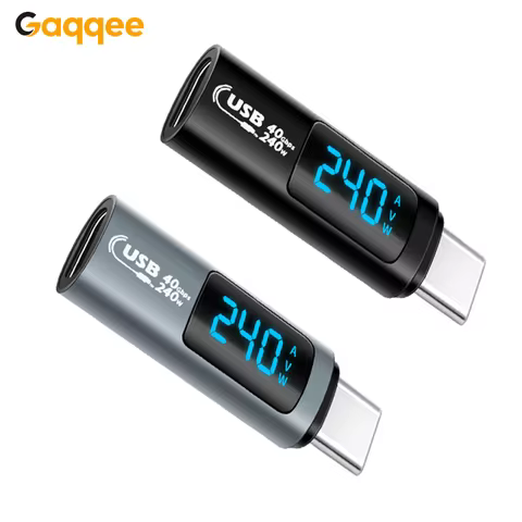 Mini USB4.0 LED Digital Voltage Tester Current Power Meter PD240W Fast Charging Adapter With Type C 