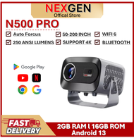 NexGen N500 PRO FHD Projector Dual Band WIFi 2.4/5G with Android 13 Auto Focus and Keystone Wireles