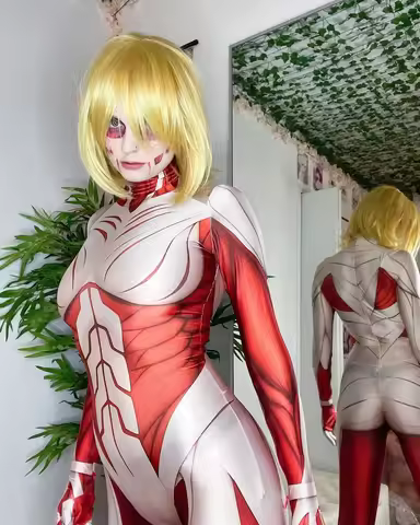 Halloween Annie Leonhardt Female Titan Cosplay Costumes Attack on Titan Female Zentai Bodysuit