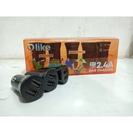 OLIKE R12 [1 Box contains 10] CAR CHARGER Dual Port Safe Charging 2.4A