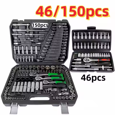46/150pcs Professional Automotive Master Tool Kit - Premium Tool Sets for Car, Bike, And Motorcycle 