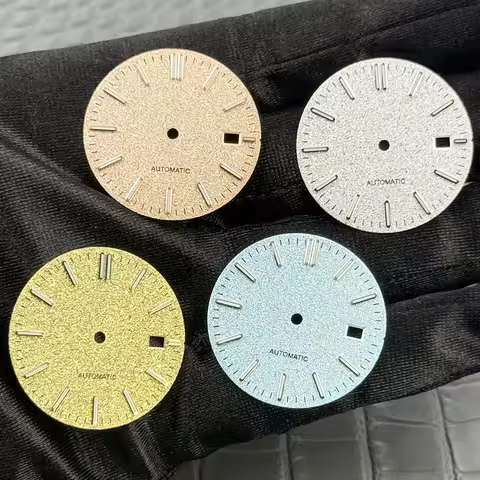 31.8mm Granular Texture Watch Dial No Logo NH35 Green Lume Mod For Seiko AP Royal Oak NH35/4R/6R Aut