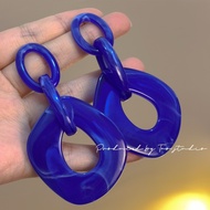 Exaggerated Unique Acrylic Earrings Female Korean Classy Earrings Niche Exaggerated Fashion Blue Ear