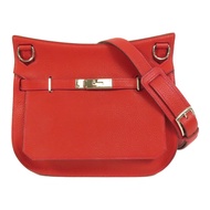 HERMES Clemence皮革Jypsiere 28肩背袋Rouge Casaque