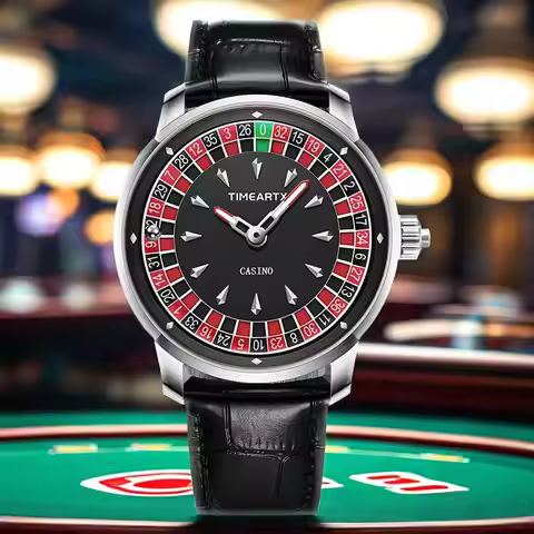 TIMEARTX Quartz Man Watch Fashion Creative Roulette Game Dial Casual Life Waterproof Watch for Men G