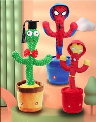 Dancing Cactus Repeat Talking Toy Electronic Plush Toys Can Sing Record Lighten USB Charging Early Education Toys Kaktus Bercakap with light Christmas gift