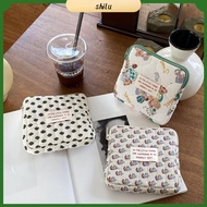 SHILU ผ้าคอตตอน กระเป๋าเหรียญควิลท์ ซิปมีซิป กระเป๋าสตางค์ใบเล็ก ที่ใส่บัตรเครดิต น่ารักน่ารักๆ กระเ