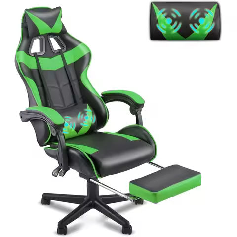 Ergonomic Gaming Chair with Footrest and Lumbar Support