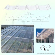 Transparent Roof Sheet /Atap Cerah Lutsinar /Corrugated Polycarbonate Transparent Roof Sheet /Atap Z