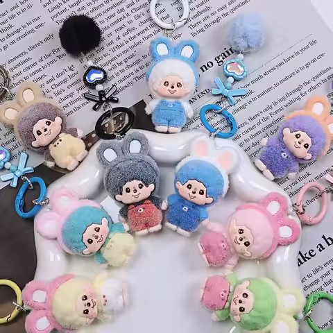 Llavero Monchhichi Llavero Bonito Para Teléfono Llaveros Kawaii Para Bolsos Anillo Monchiki Regalos 