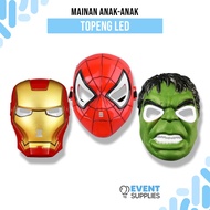 Superhero Toy Mask Spiderman Ironman Hulk LED On Mask