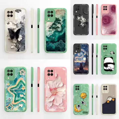 For Samsung Galaxy A12 M12 F12 Case Funny Anti Drop Liquid Silicone Phone Shell For Samsung A 12 Hig