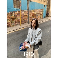 Vacation in HK |Original Design IRIS BOUTIQUE 26ss IJYK89-IPYK67 Blue Balloon Cropped Jacket&Minimal