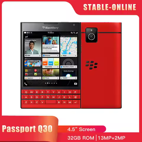 Original Blackberry Passport Q30 4G Mobile Phone 4.5'' IPS LCD Screen 3GB RAM 32GB ROM 13MP Quad-Cor