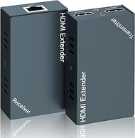 HDMI Extender, HDMI Over Ethernet Extender Over Cat5E/6/Cat7 Cable up to 196 Feet (60m) 1080P@60Hz, 