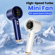 High Speed Portable Turbo Fan Cooler Fan 100-Speed Adjustment High-Speed Fan Handheld Fan Mini Fan 1